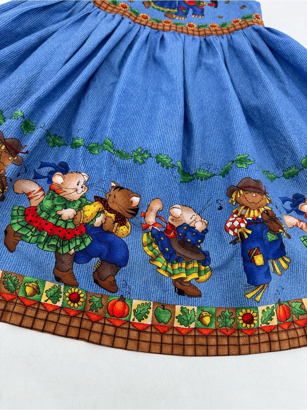 Vintage 70s Cottagecore Farmhouse Americana Thanksgiving Western Girls Dress 3T - Picture 3 of 11